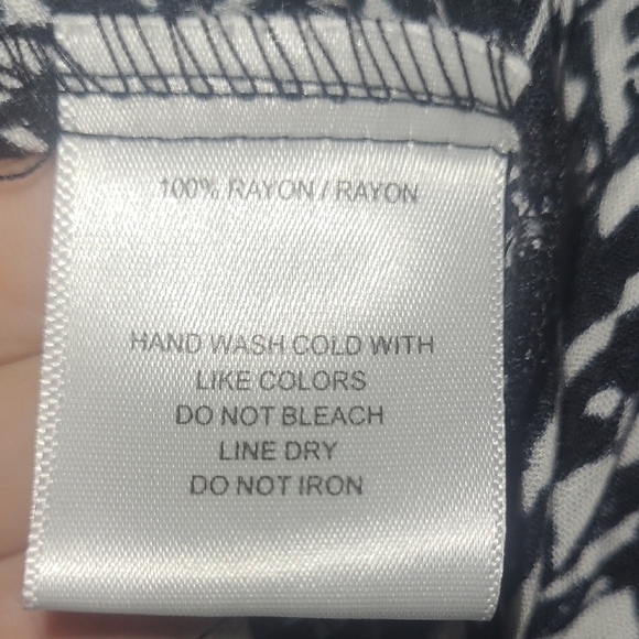 Tiered Maxi Skirt Black & White Cinched Waist Tie w Wood Beads Boho Whimsigoth - Picture 9 of 9